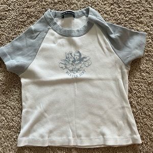 xs, light blue baby tee from brandy melville